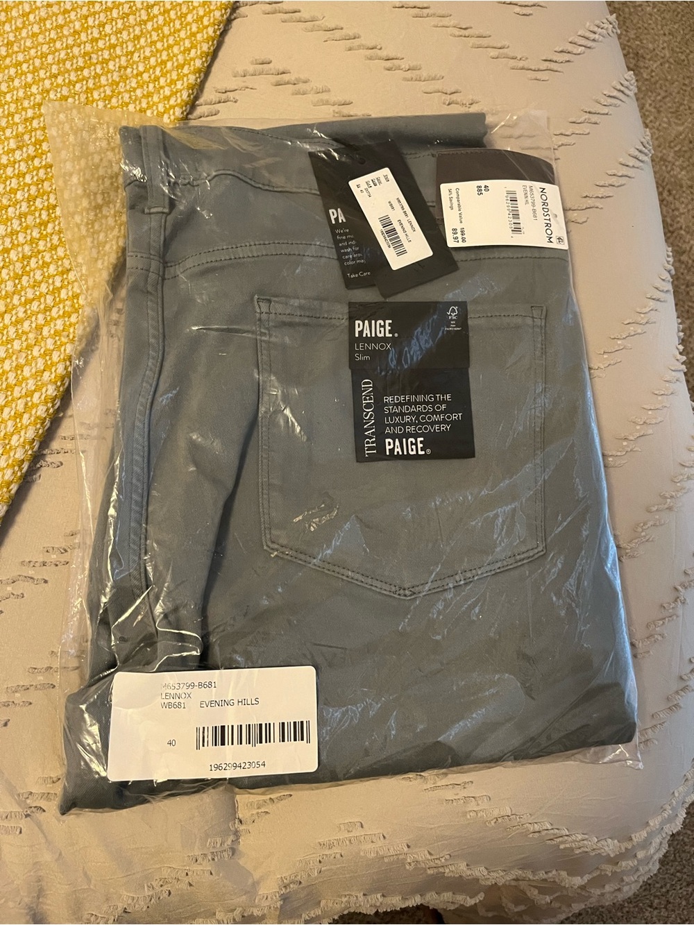 PAIGE Lennox Slim Men's Chinos in Evening Hills Gray